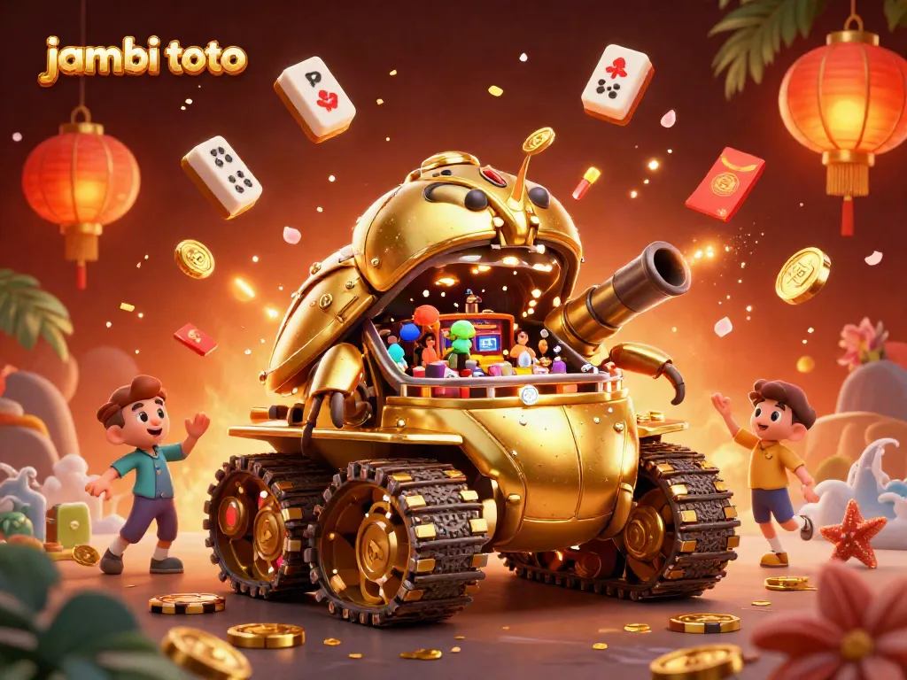 Experience thrilling gameplay with Jambi Toto's miniature casino revealed inside a golden beetle tank.