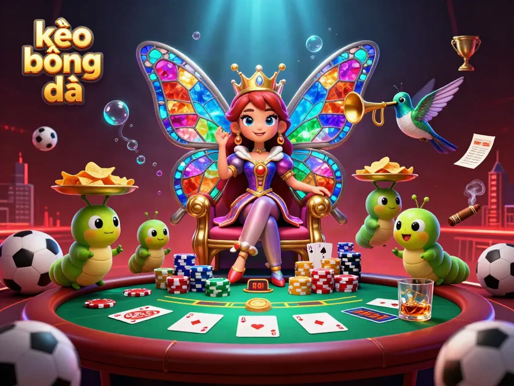 Experience the excitement of kèo bóng đá with vibrant characters and dynamic betting elements in a colorful 3D scene.