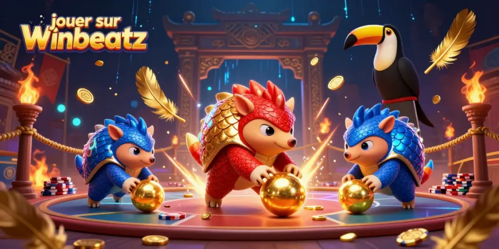 jouer sur Winbeatz avec des pangolins 3D, poker, et ambiance de casino