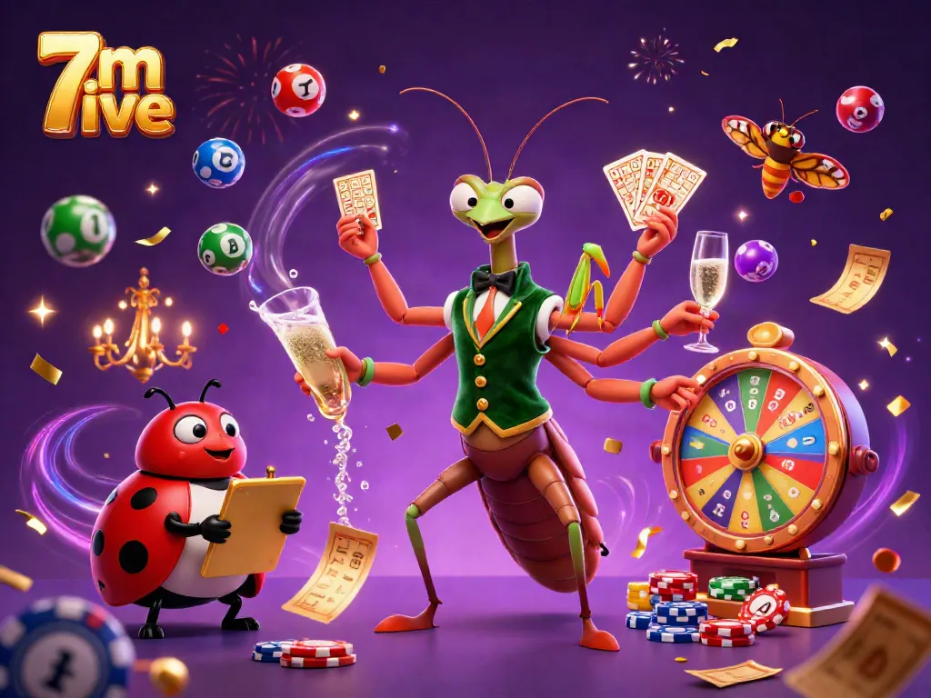 Experience thrilling 7m live action with a vibrant casino scene featuring lively characters and dynamic game elements.