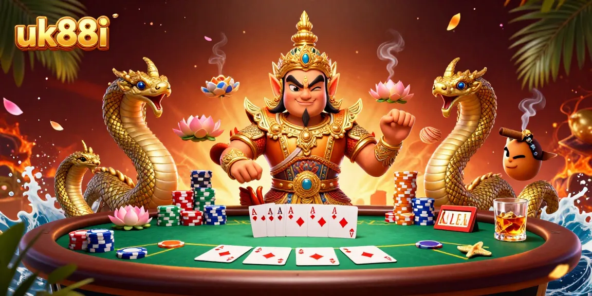 Engage with thrilling poker action at uk88i featuring vibrant 3D temple guardian