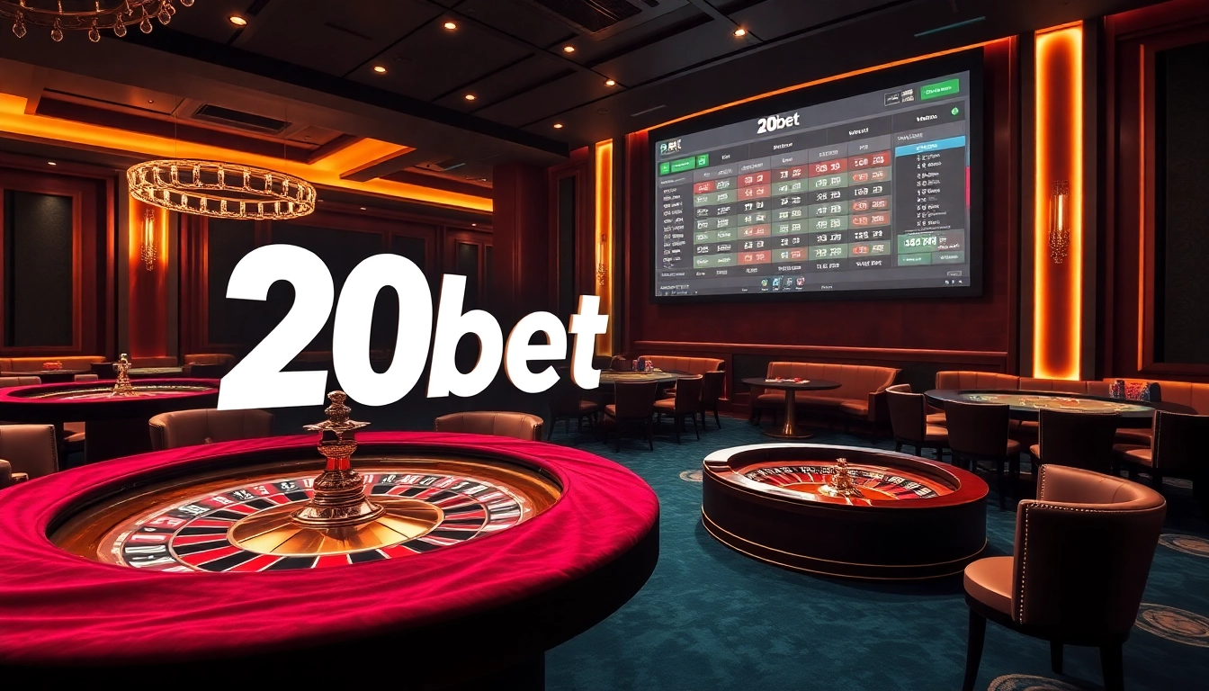 Experience the thrill of betting at 20bet with luxurious casino tables and vibrant gameplay.