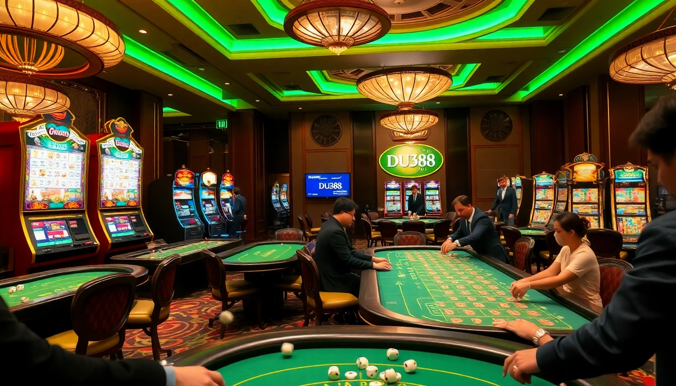 Experience thrilling gaming at DU388 with players engaged at luxury casino tables.