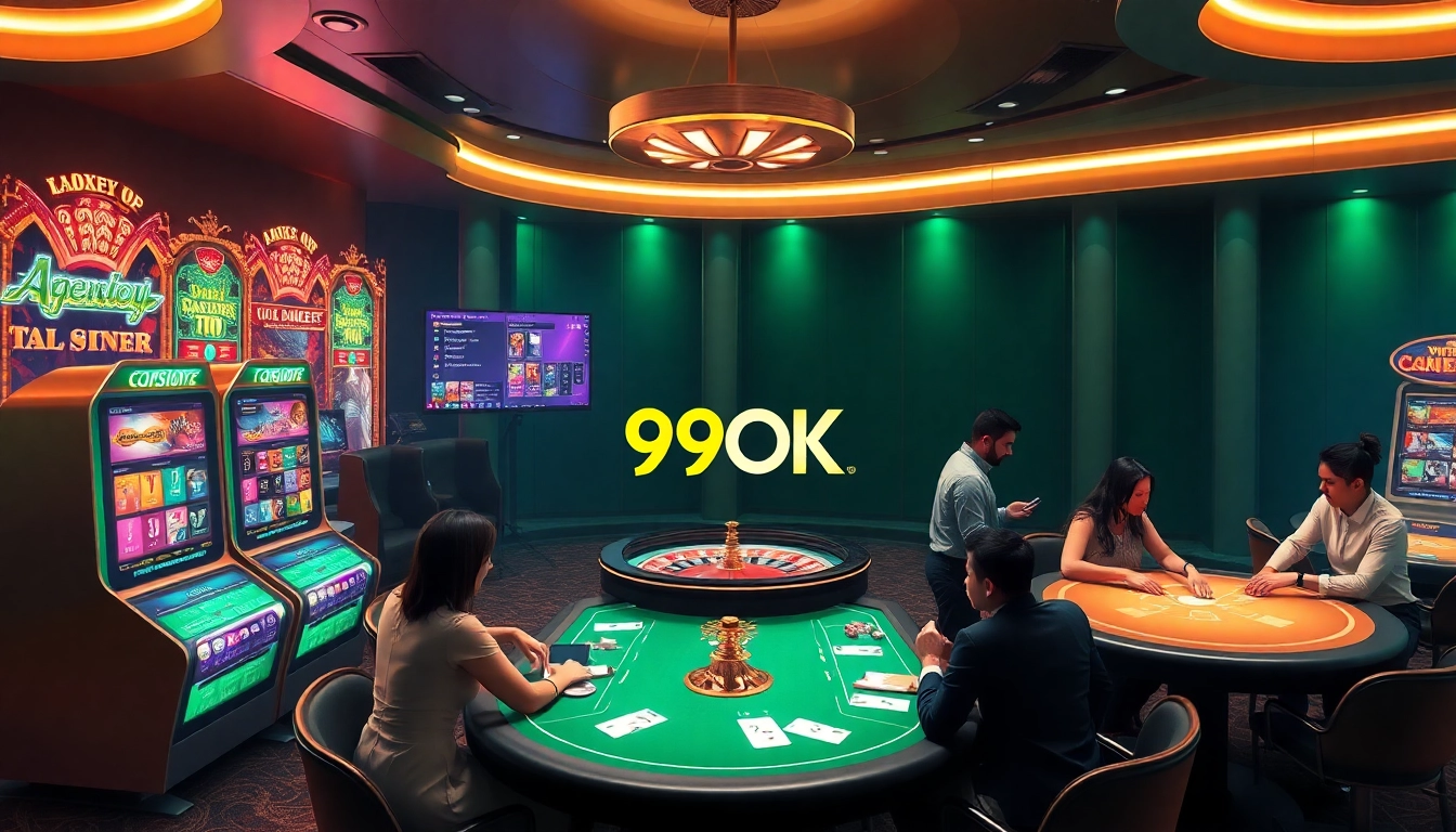 Engage with 99OK’s vibrant online casino atmosphere featuring thrilling games and luxurious design.