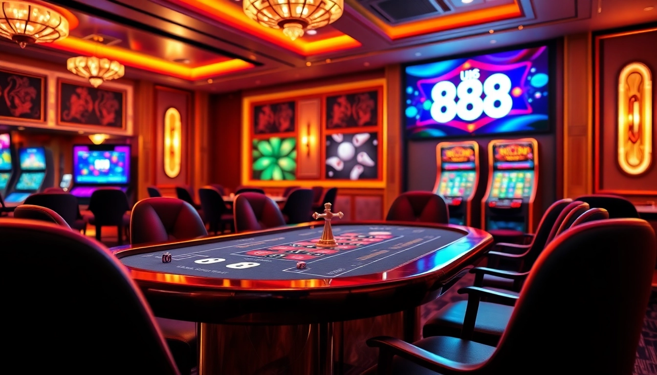 Engaging gameplay at u 888 with vibrant casino tables, cards, and interactive interfaces.