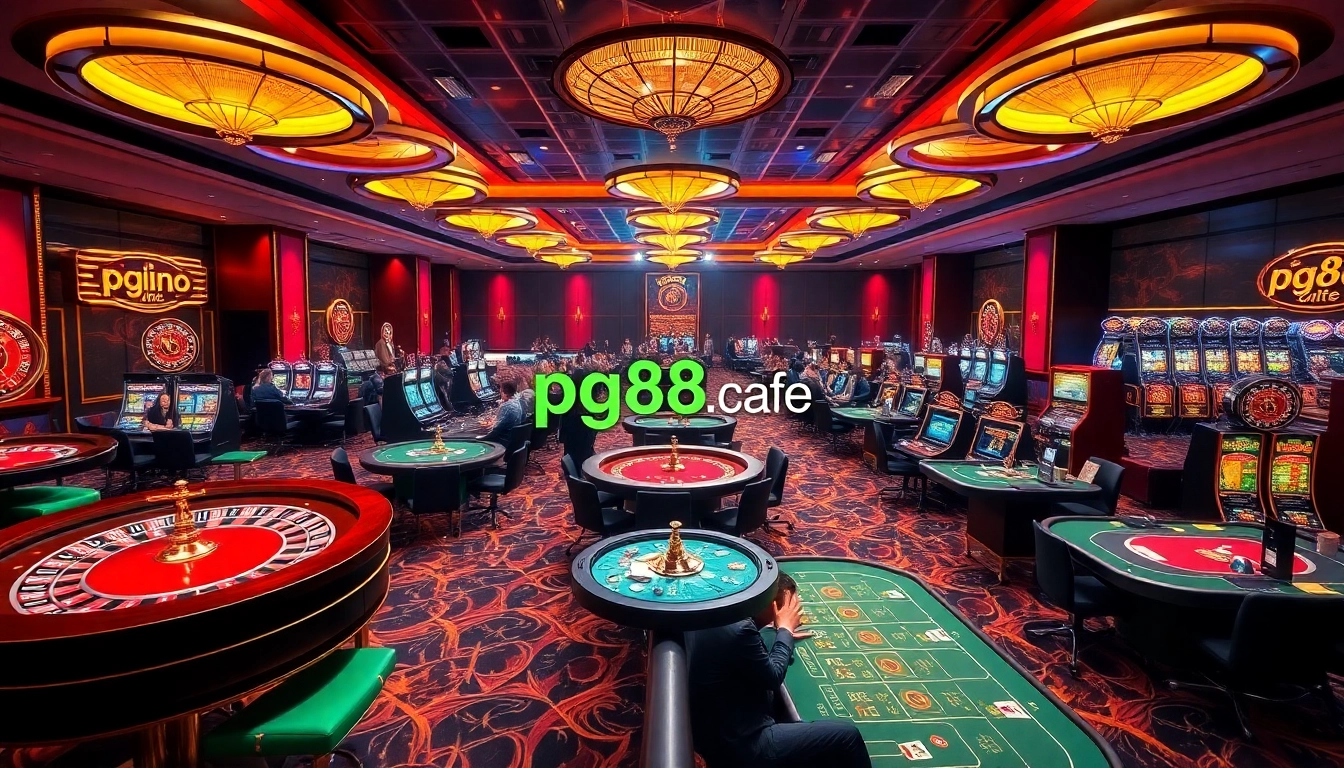 Experience thrilling gameplay at pg88.cafe with exciting casino tables, vibrant slot machines, and competitive players.