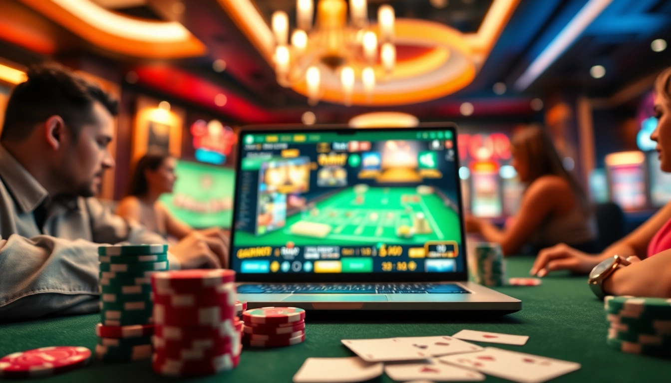 Découvrez le meilleur casino en ligne belgique avec des joueurs engagés autour d'un ordinateur portable.