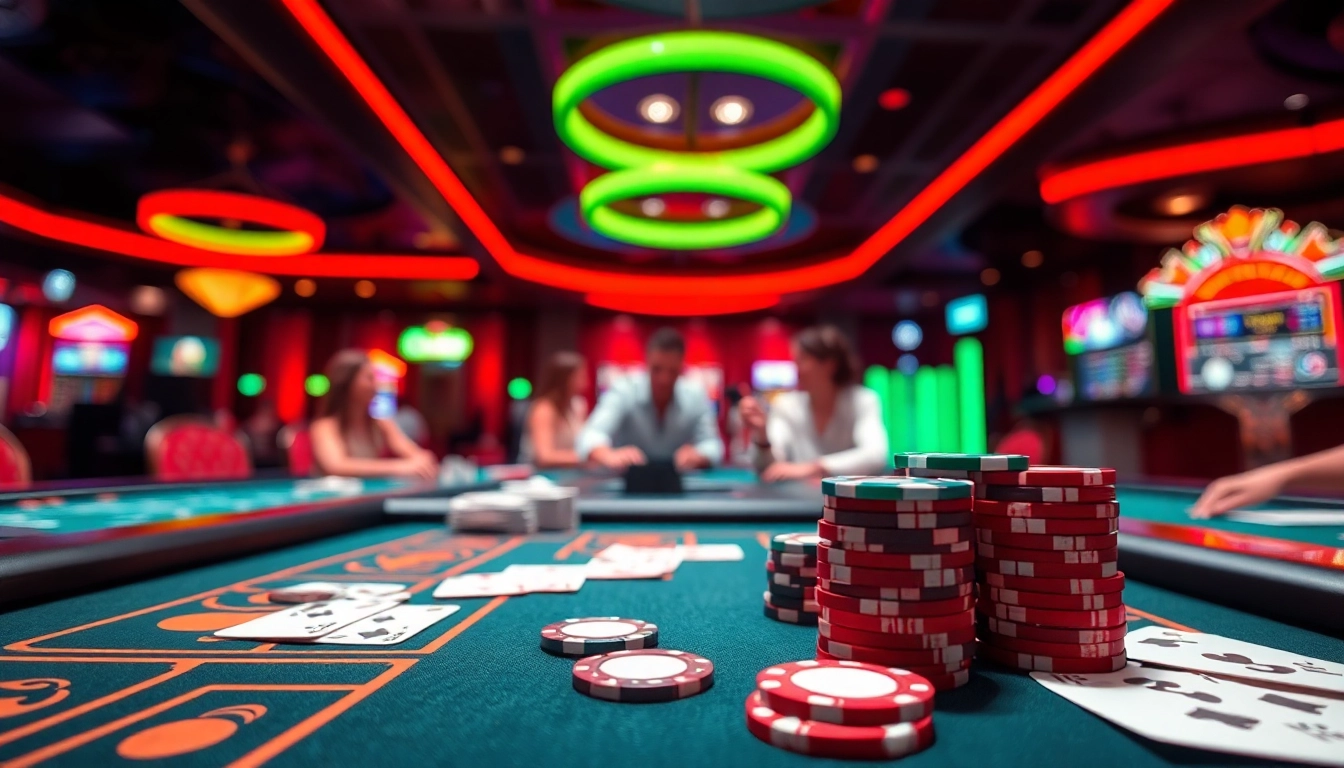 Découvrez un meilleur casino en ligne avec des jetons colorés et des cartes de jeu.