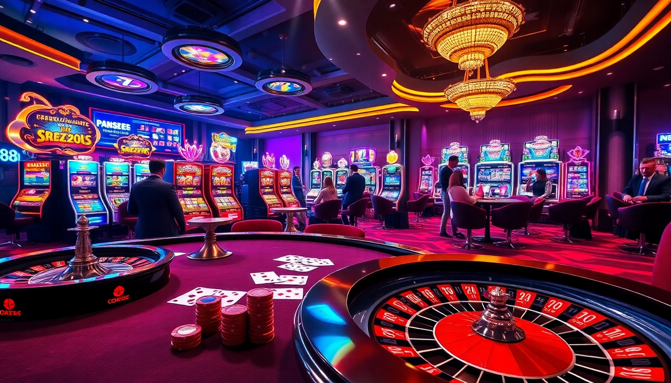 Excited gamblers playing at a luxurious casino showcasing new 88 gaming experience.