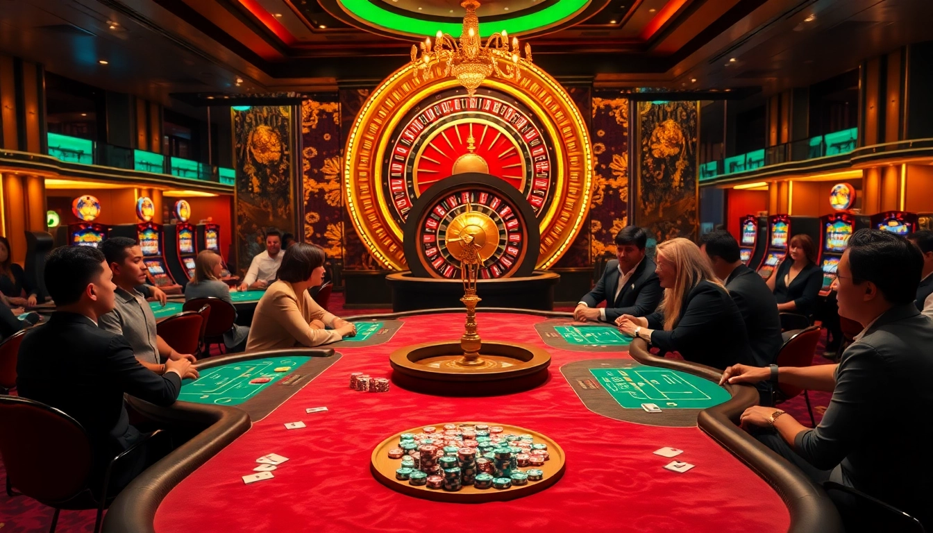 Engaging players at the Bk33 club enjoying high-stakes games on the casino floor.