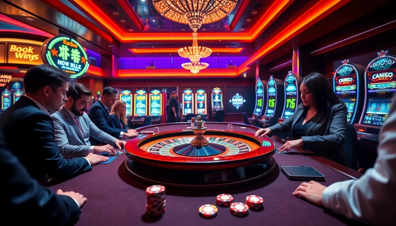 S8 players strategizing wins at an elegant casino table with vibrant roulette and poker chips.