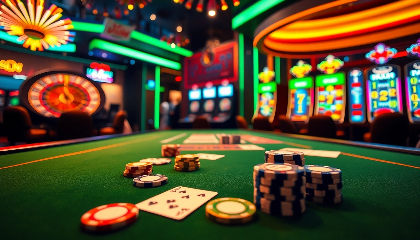 A captivating casino scene showcasing a poker table and roulette wheel at https://11win.at/, offering an immersive gambling experience.