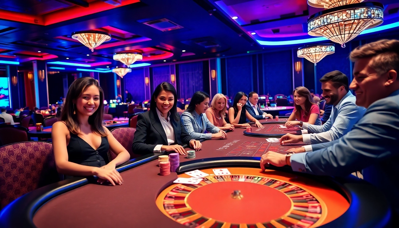 Jouer au meilleur casino en ligne belge avec des amis dans un cadre élégant et vibrant.