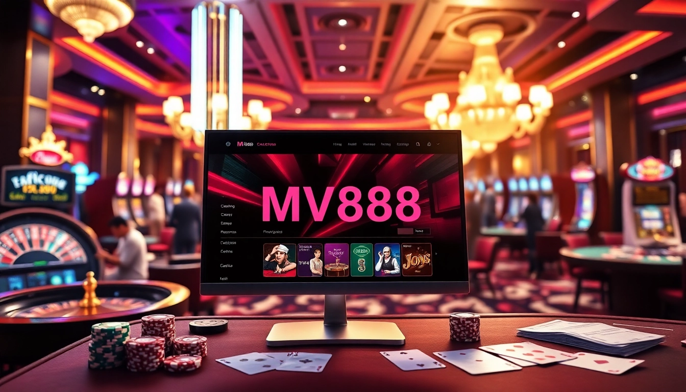 Experience the thrill of MV888 online gaming with vibrant casino visuals and advanced betting interfaces.