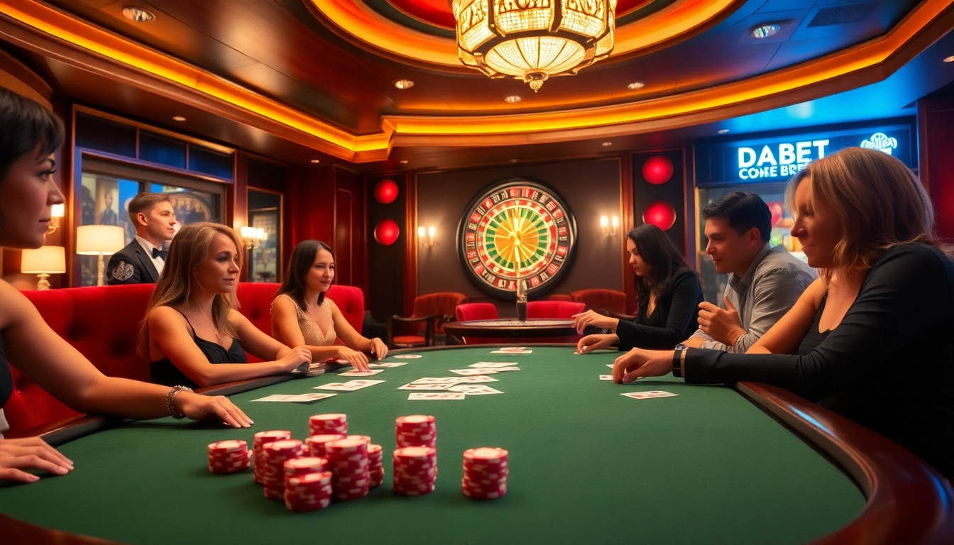 Experience the thrill of gameplay at https://dabet.one/ with poker chips and cards on a gaming table.