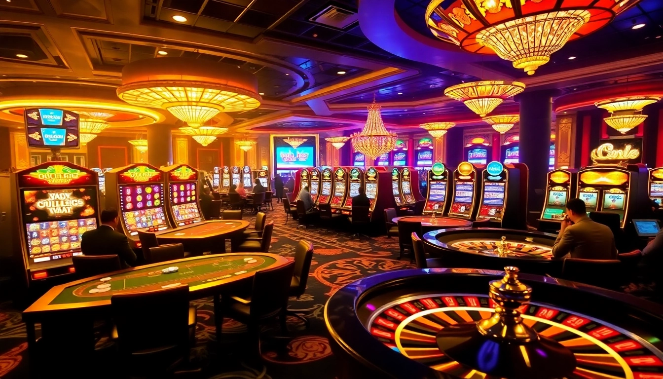 Engage in thrilling casino games at https://sky88.marketing/ with vibrant poker tables and roulette wheels.
