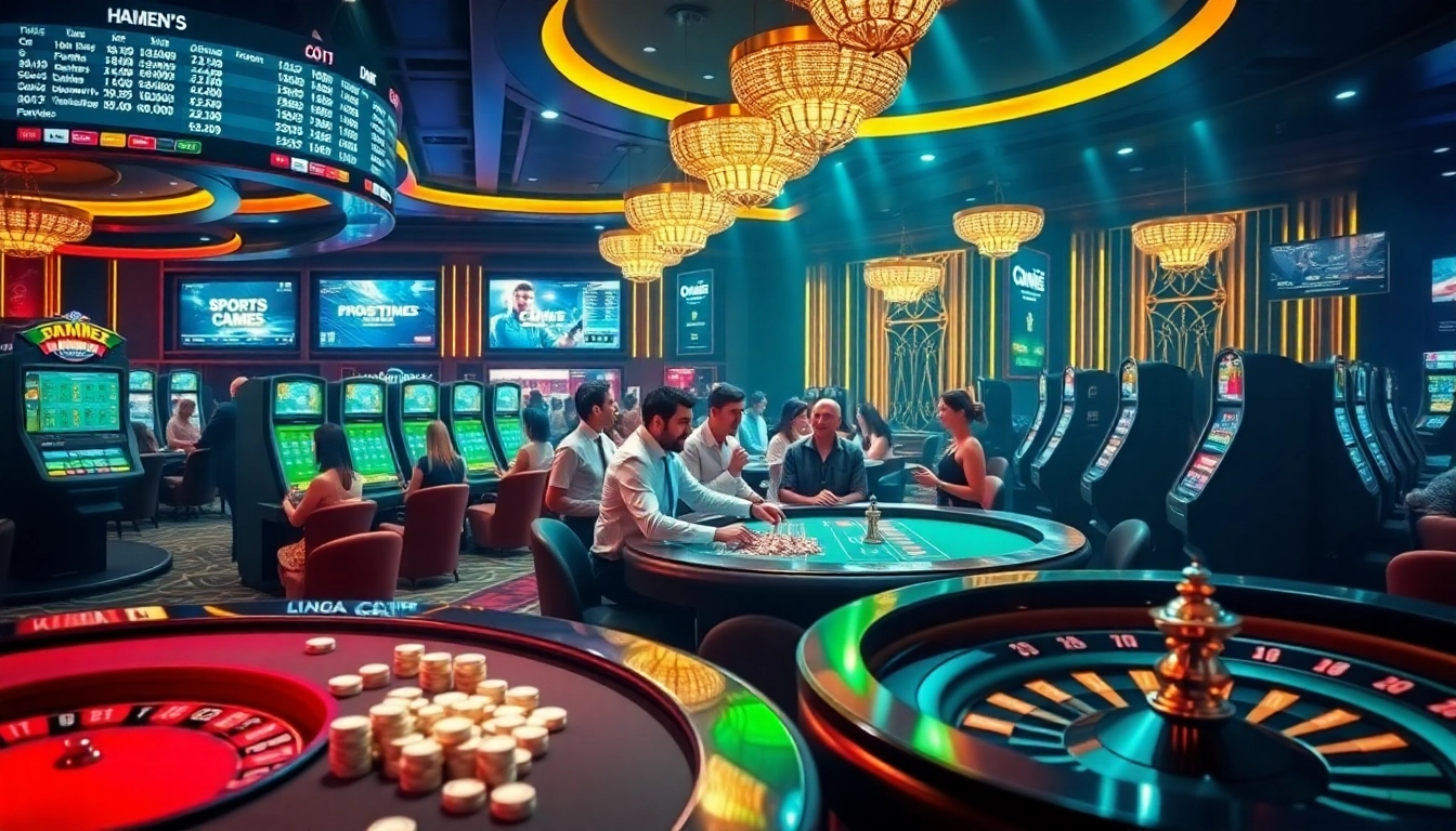 Players enjoying the vibrant experience at nhà cái red88, engaging with casino tables and online games.