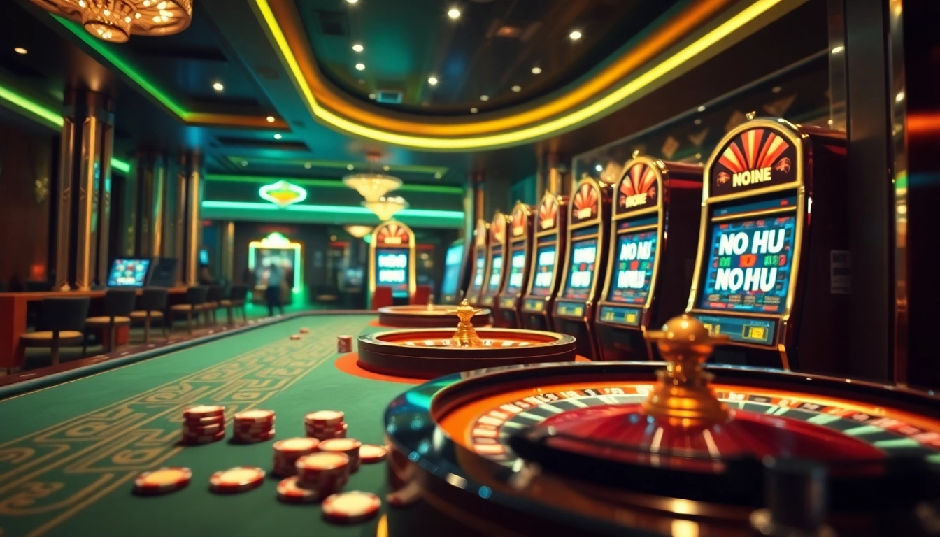 Experience the thrill of NO HU with a captivating casino scene full of games.