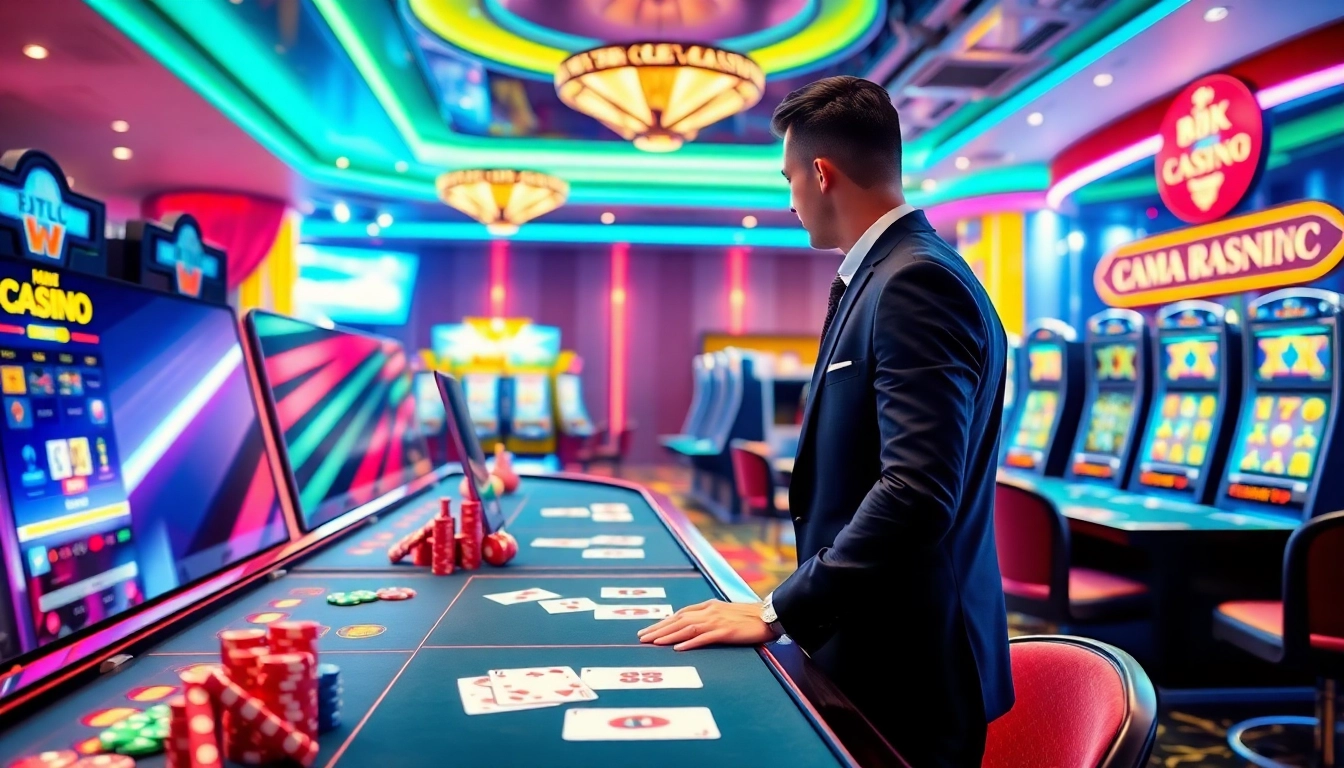 Experience the thrill of nhà cái sky88 with vibrant casino gaming elements and luxury.