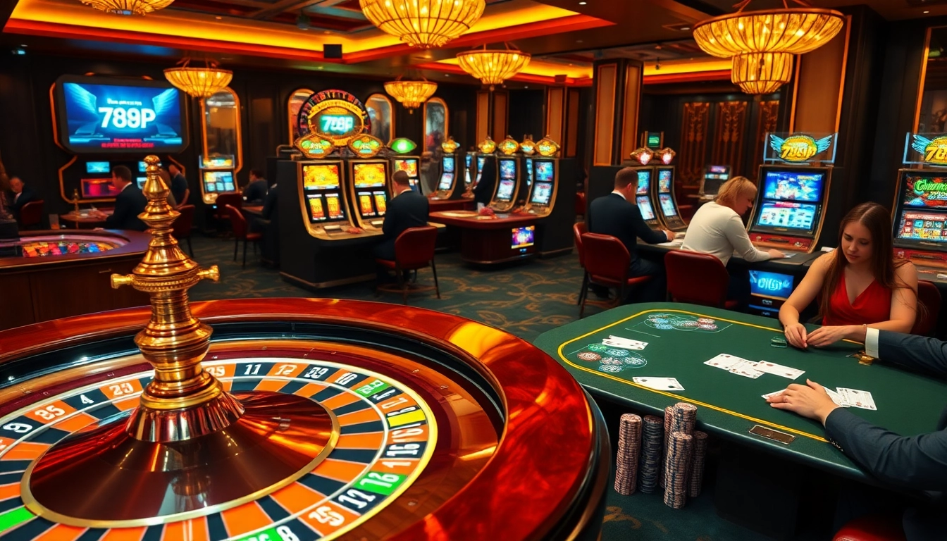 Experience the thrills of gaming at 789P Casino, featuring vibrant roulette tables and engaging dealers.
