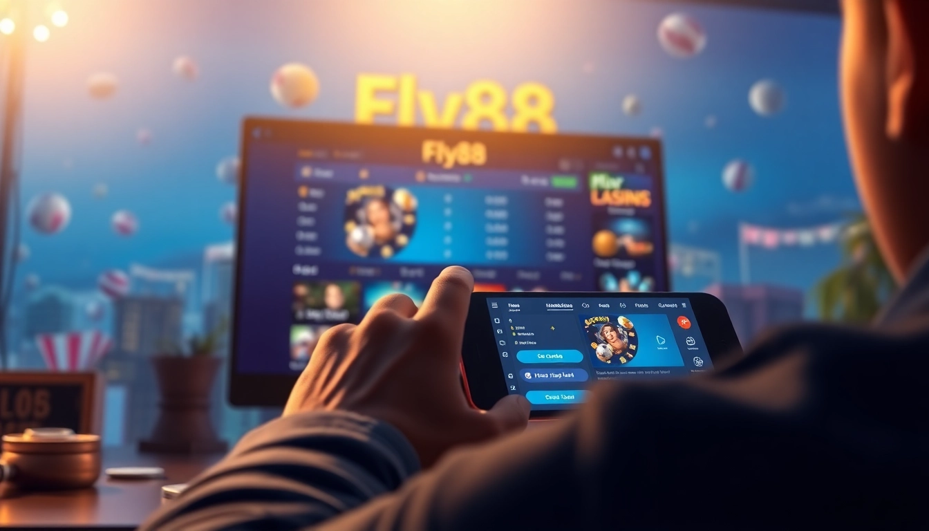 Engaging Fly88 online betting platform interface highlighting user-friendly design.