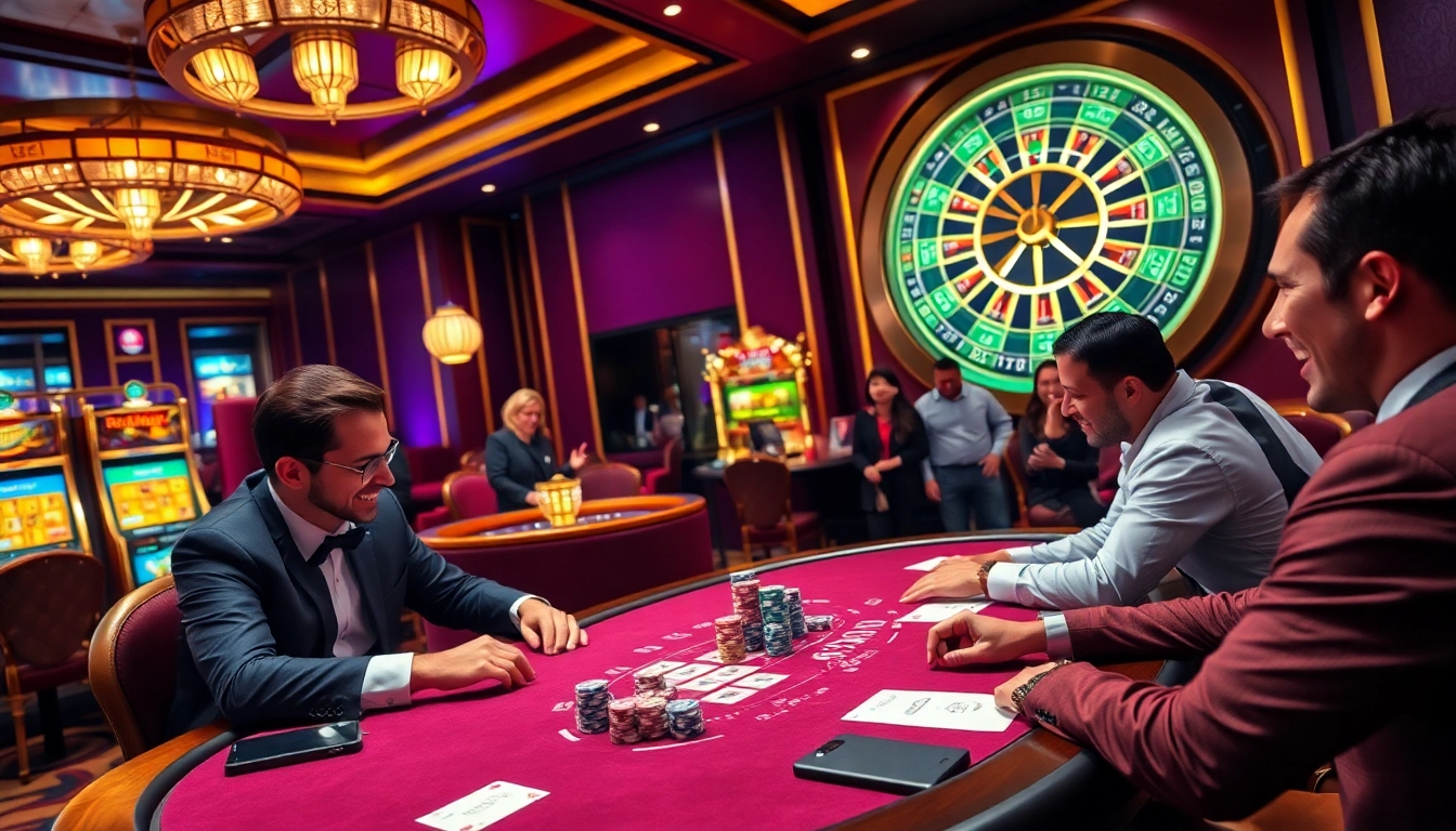 High-stakes poker game at 98WIN casino with glowing cards and colorful chips.