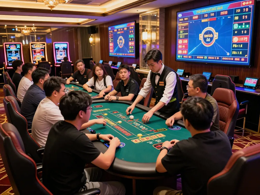 Players enjoying an electrifying game of 789club tài xỉu in a luxurious casino atmosphere.