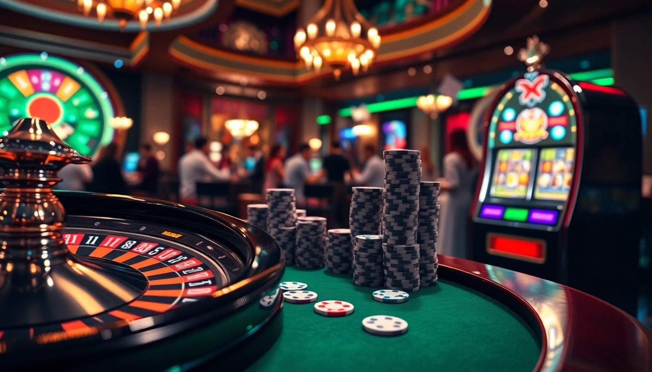 Experience thrilling gaming at 11bet org with vibrant casino tables and poker chips.