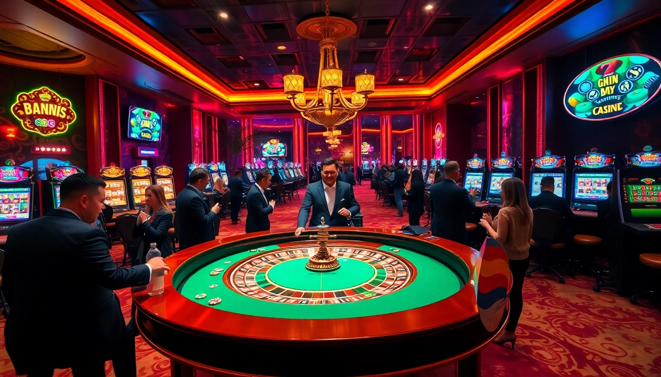 Experience excitement at nhà cái lucky88 with players at a roulette table in a luxurious casino.