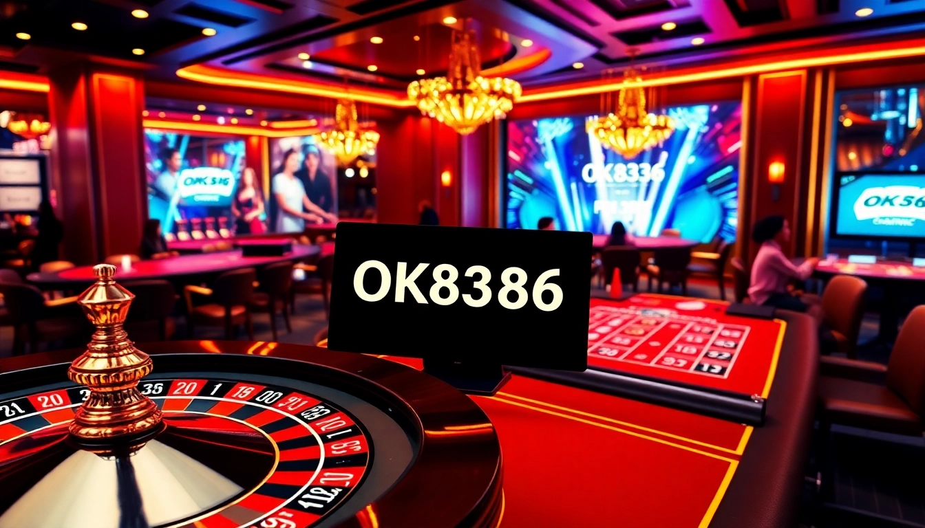 Engaging players at the OK8386 casino table experiencing thrilling gambling action.