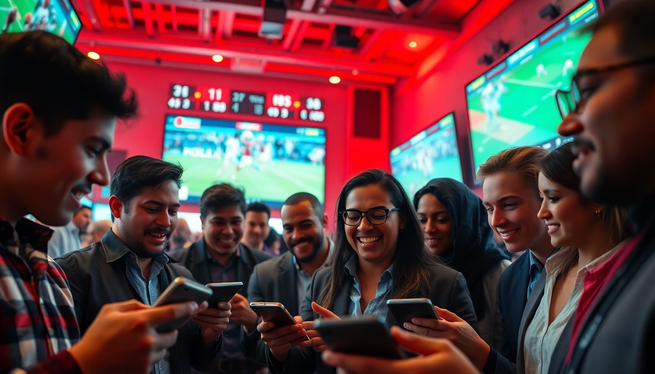 Placing bets on bonus paris sportif in an exciting digital setting with vibrant screens.
