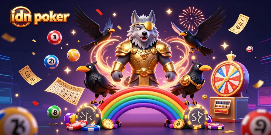Menyaksikan permainan idn poker dengan Odin dan ravens yang anggun dalam suasana kasino megah.