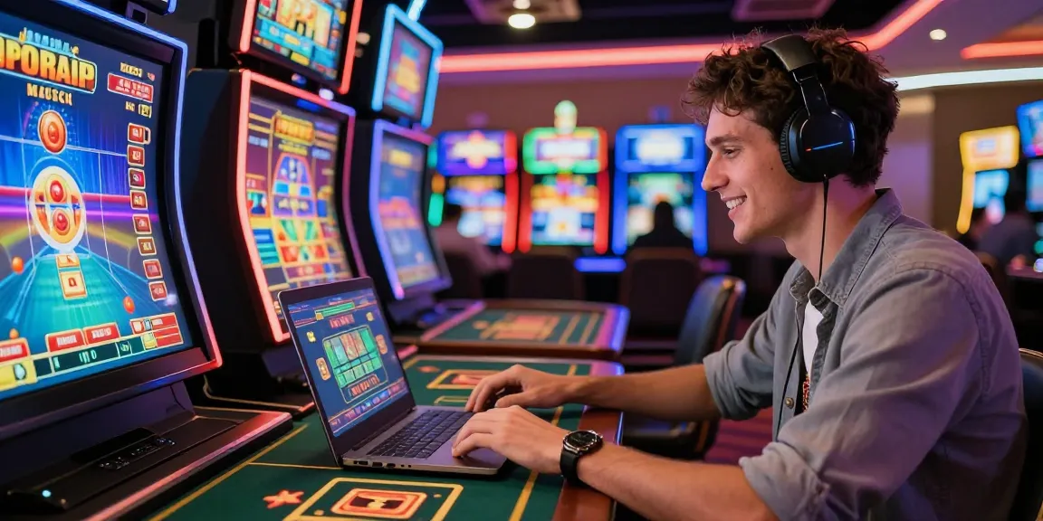 Joueur interagissant avec un jeu de croupier en direct dans un casino en ligne, profitant d'une ambiance de jeu dynamique.
