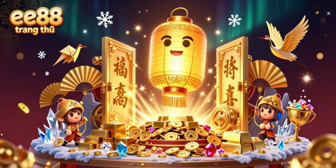 Experience the thrill of ee88 trang chủ with this vibrant 3D casino illustration showcasing golden symbols and gaming treasures.