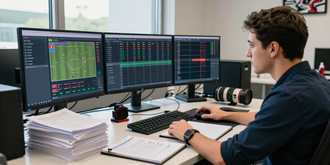 Une scène de parieur professionnel analysant des données sur un bookmaker sans limite dans un bureau moderne.