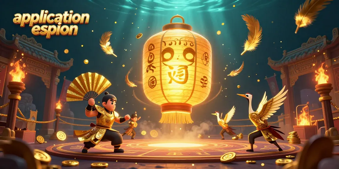 Gagnez avec l'application espion : illustration vibrante d'un casino bondé de personnages animés.