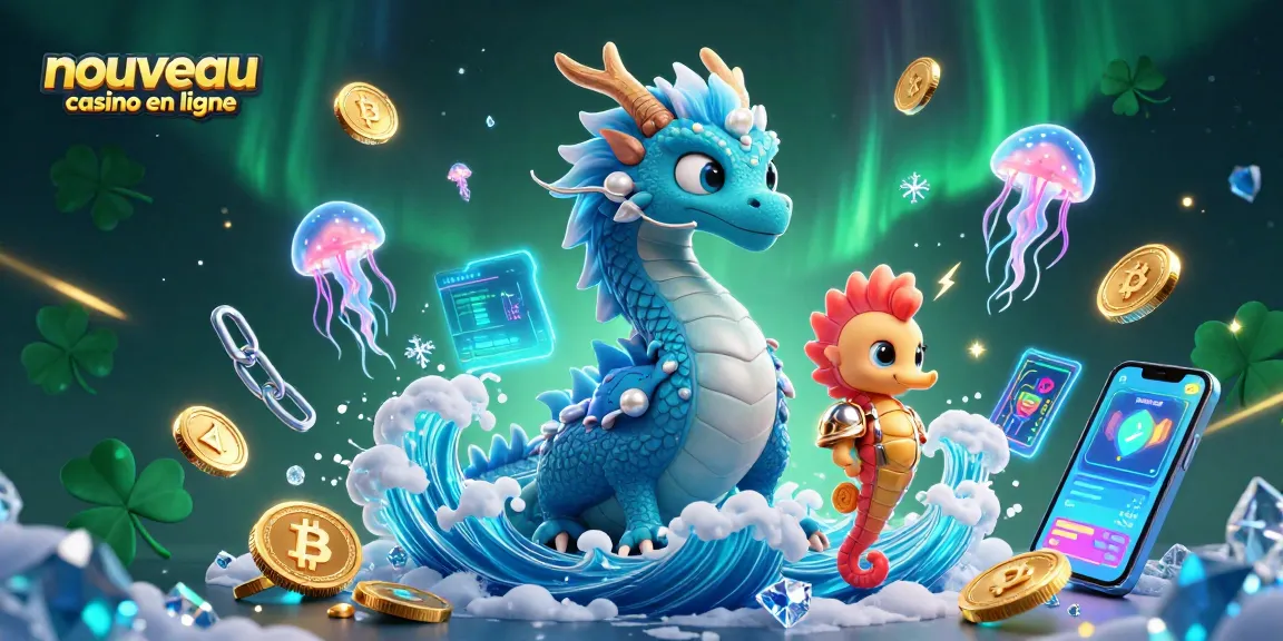 Jouez sur un nouveau casino en ligne avec un dragon océanique et des pièces de crypto-monnaie.