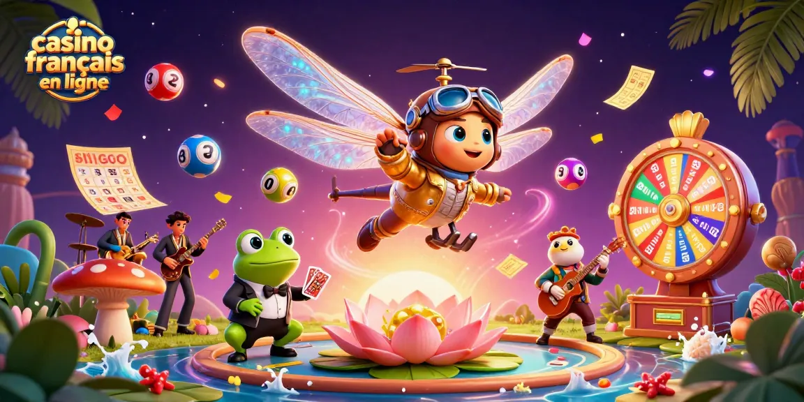 Les jeux gagnants dans un casino français en ligne avec un dragon volant et un croupier grenouille.