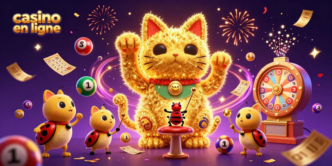 Jouer au casino en ligne avec des feux follets dorés et des symboles de jeux animés.