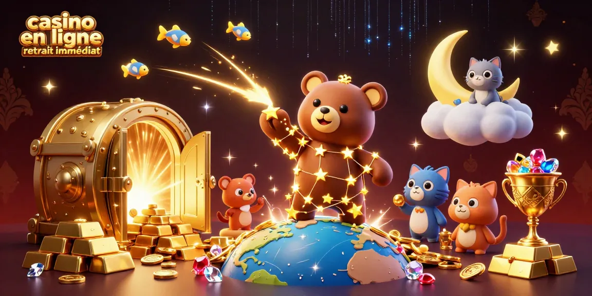 Plongez dans l'univers du casino en ligne retrait immédiat avec notre illustration animée captivante.