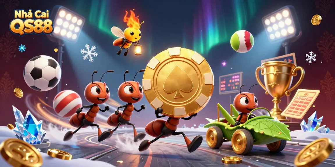 Experience exciting bets at Nhà cái QS88 with energetic gambling scenes and vibrant 3D characters.